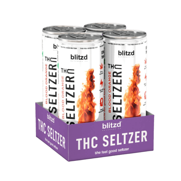 BLITZD Delta 9 THC Infused Seltzer – 4 Pack BLOOD ORANGE