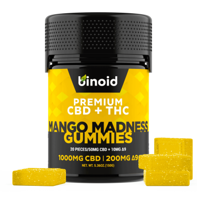 Binoid Delta 9 THC Gummies 200mg - Mango Madness