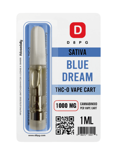 Delta 8 Pharma Grade THC-O Vape Cartridge 1000mg Blue Dream - Sativa