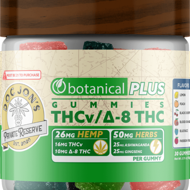 Doc Jon's Private Reserve Botanical Plus THC-V + Delta 8 THC Gummies