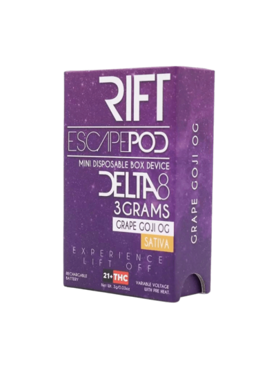 RIFT 3g Delta 8 THC Mini Disposable Escape Pod Grape Goji OG (Sativa)