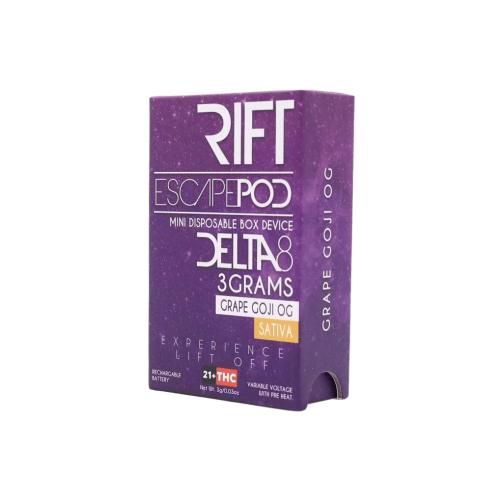 RIFT 3g Delta 8 THC Mini Disposable Escape Pod Grape Goji OG (Sativa)