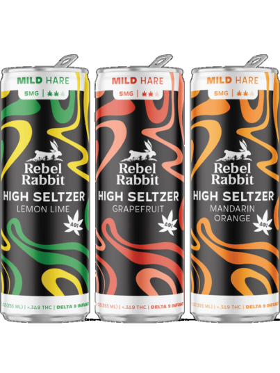Rebel Rabbit Delta 9 THC Seltzer Mild Hare (5mg Delta 9 THC per can)