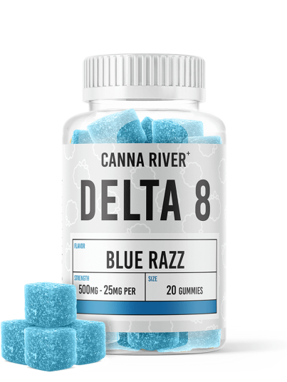 Canna River Delta 8 THC Gummies 500mg Blue Razz