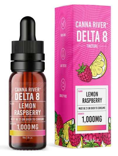 Canna River Delta 8 THC Tincture 1000mg Lemon Raspberry