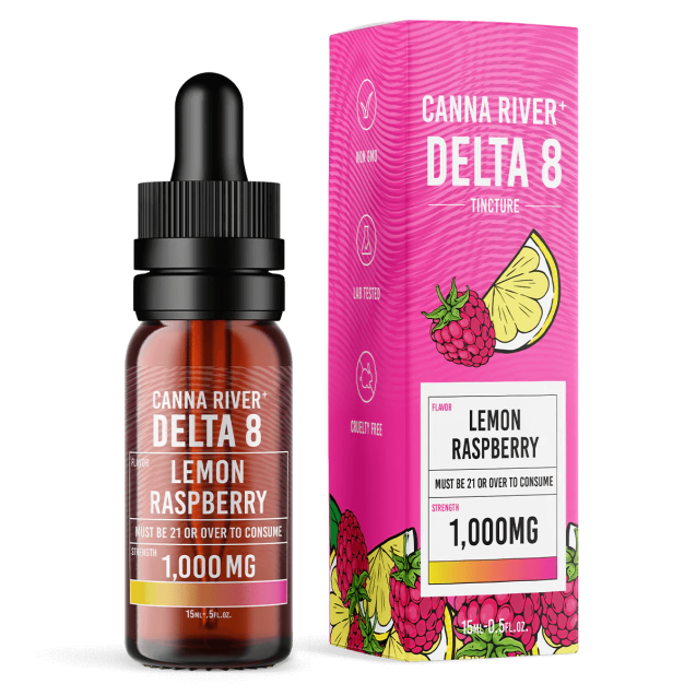 Canna River Delta 8 THC Tincture 1000mg Lemon Raspberry