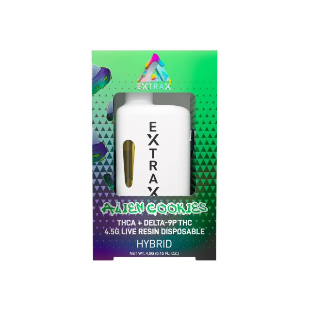 Delta Extrax THCA + Delta-9P THC Live Resin Disposable 4.5g Alien Cookies (Hybrid)