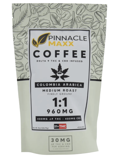 Pinnacle Maxx 1:1 Delta 9 THC + CBD Coffee