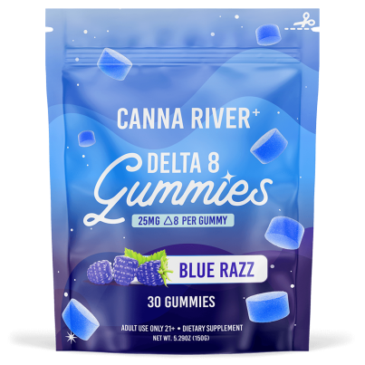 Canna River Delta 8 THC Gummies Blue Razz