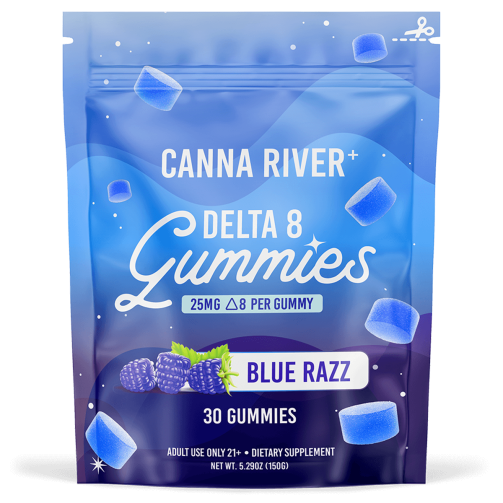 Canna River Delta 8 THC Gummies Blue Razz