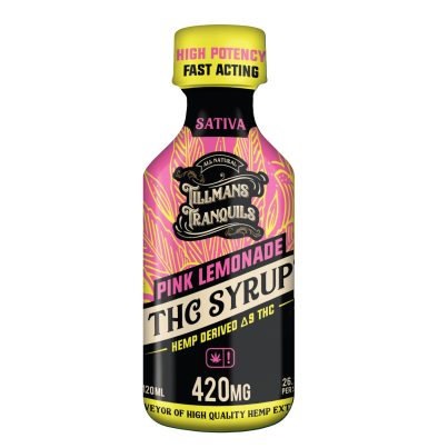 Tillmans Tranquils Delta 9 THC Syrup 420mg Pink Lemonade (Sativa)