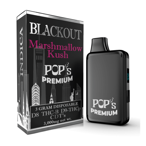 Pop's Premium Blackout Series 3g Disposable Marshmallow Kush (Indica)