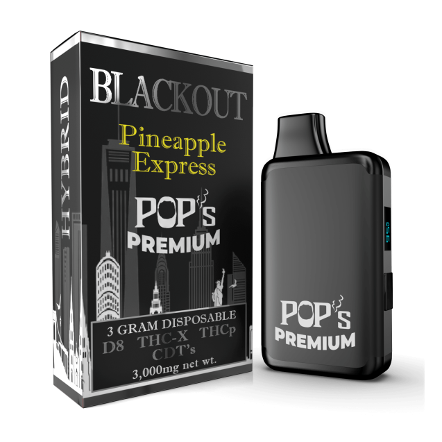 Pop's Premium Blackout Series 3g Disposable Pineapple Express (Sativa)
