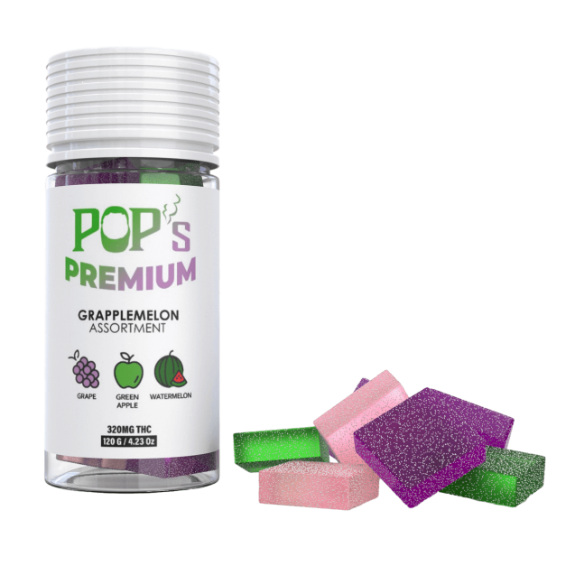 Pop's Premium Grapplemelon Delta 9 THC Gummies 320mg