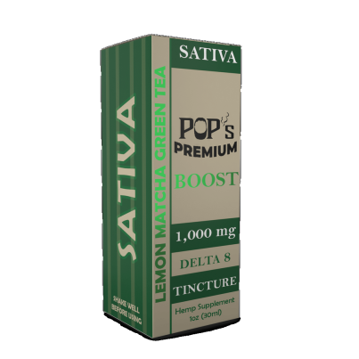 Pop's Premium Hollistic Delta 8 THC Tincture 1000mg Boost (Lemon Matcha Green Tea)