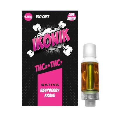IKONIK Live Resin THCA + THC-P Cartridge 1.5g Raspberry Crave (Sativa)