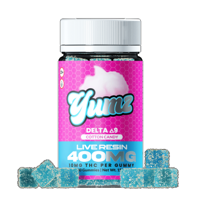 Yumz Cotton Candy Live Resin Delta 9 THC Gummies