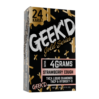Geek'd Extracts 24k Gold Series THCA Liquid Diamonds Disposable 4g Strawberry Cough (Sativa)