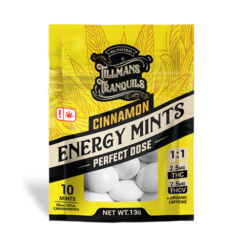 Tillmans Tranquils Energy Cinnamon THC + THC-V Mints