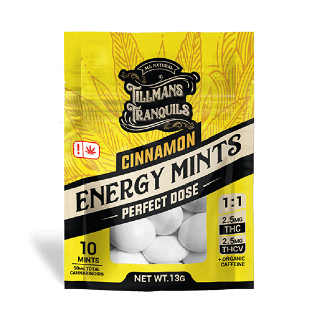 Tillmans Tranquils Energy Cinnamon THC + THC-V Mints
