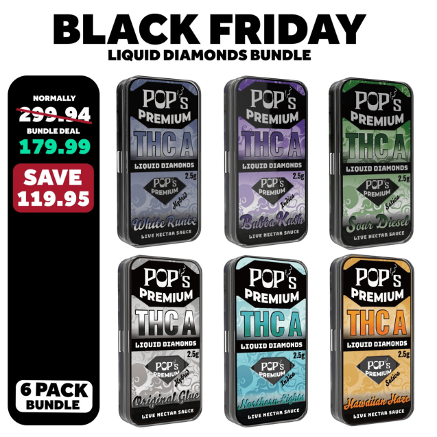 Pops Premium Pure THCa Liquid Diamonds Black Friday Bundle 6 Pack