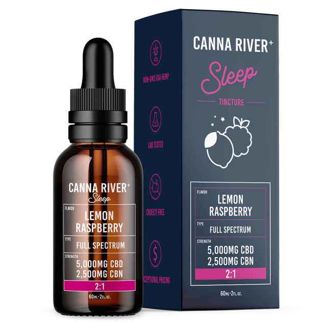 Canna River CBD Sleep Tincture Full Spectrum Lemon Raspberry