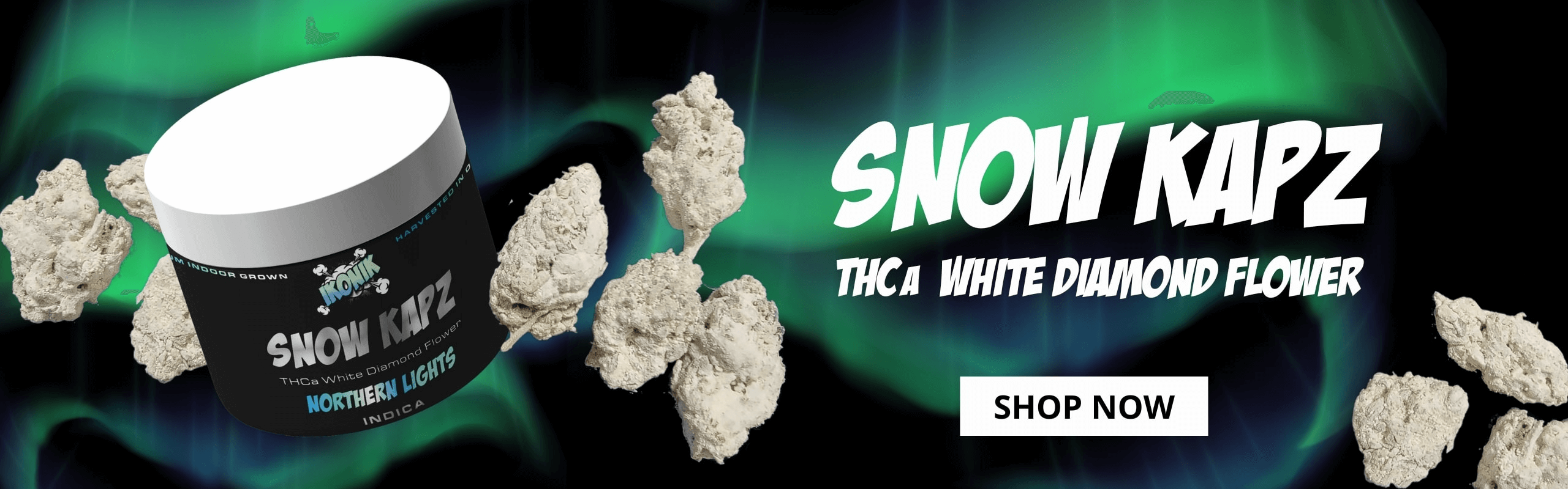IKONIK SnowKapz THCA White Diamond Flower Splash