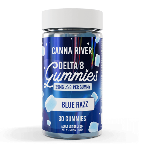 Canna River Delta 8 THC Gummies Blue Razz