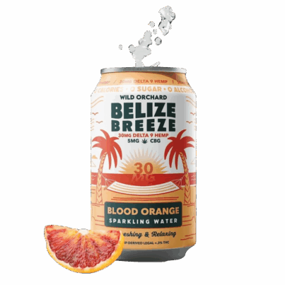 Belize Breeze THC Infused Sparkling Water Blood Orange