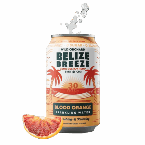 Belize Breeze THC Infused Sparkling Water Blood Orange