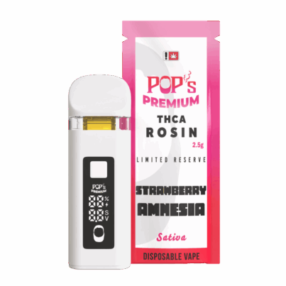 Pop's Premium THCA Rosin Disposable 2.5g Strawberry Amnesia